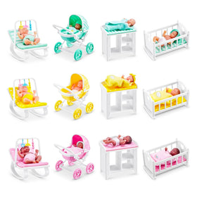 Zuru My Mini Baby mini figure and accessories visible inside the ball boost storytelling
