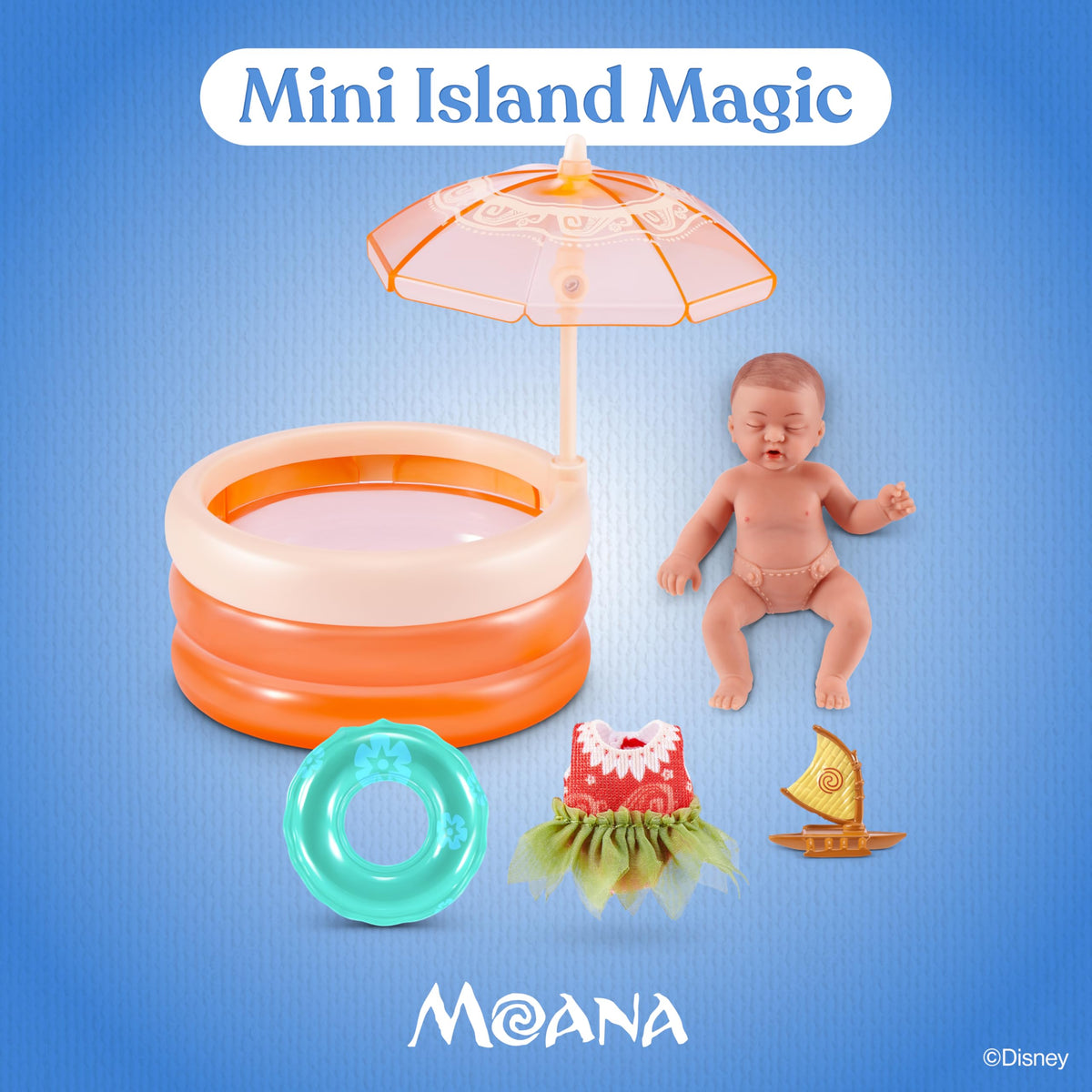 ZURU My Mini Disney Baby Moana stroller add-on for on-the-go pretend rides.