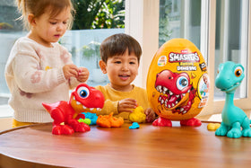 ZURU Smashers Junior Dino Dig Brontosaurus Egg – 25 Surprises, 1kg Dino Dough, 6 Molds