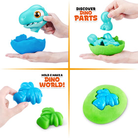 ZURU Smashers Junior Dino Dig Brontosaurus Egg – 25 Surprises, 1kg Dino Dough, 6 Molds