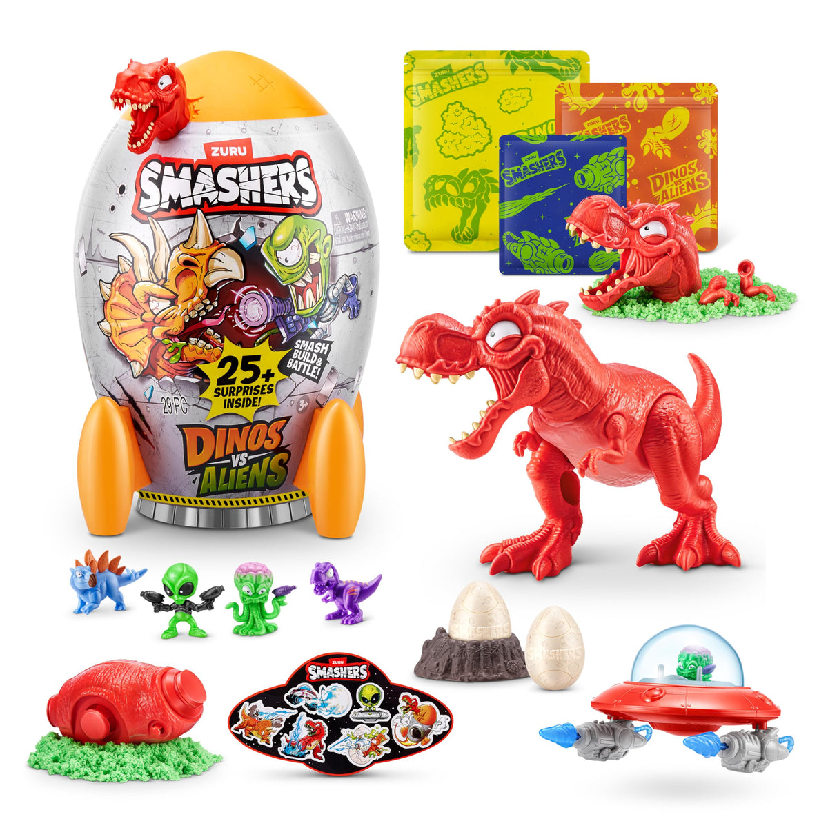ZURU SMASHERS Dino vs Aliens T-Rex rocket opening for epic play
