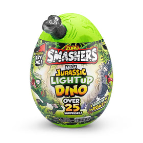 ZURU SMASHERS Mega Jurassic light-up egg front view; interactive play for kids.