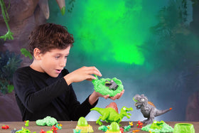 ZURU SMASHERS Mega Jurassic light-up egg slime reveal for tactile discovery.