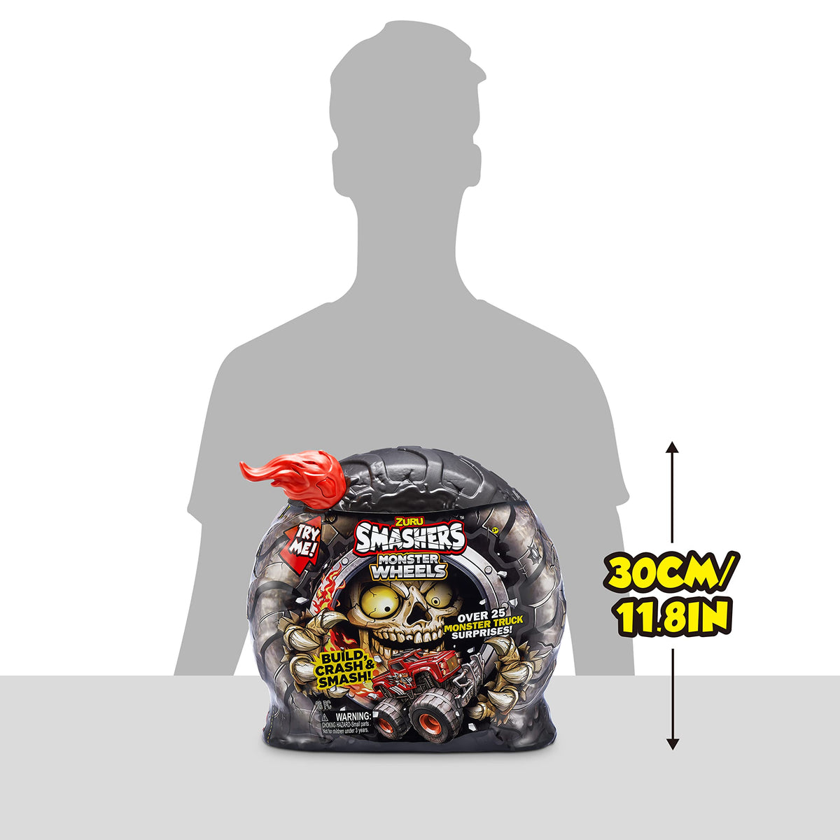 ZURU SMASHERS Monster Wheels Red Flame Mystery Pack mini characters for collectable fun.
