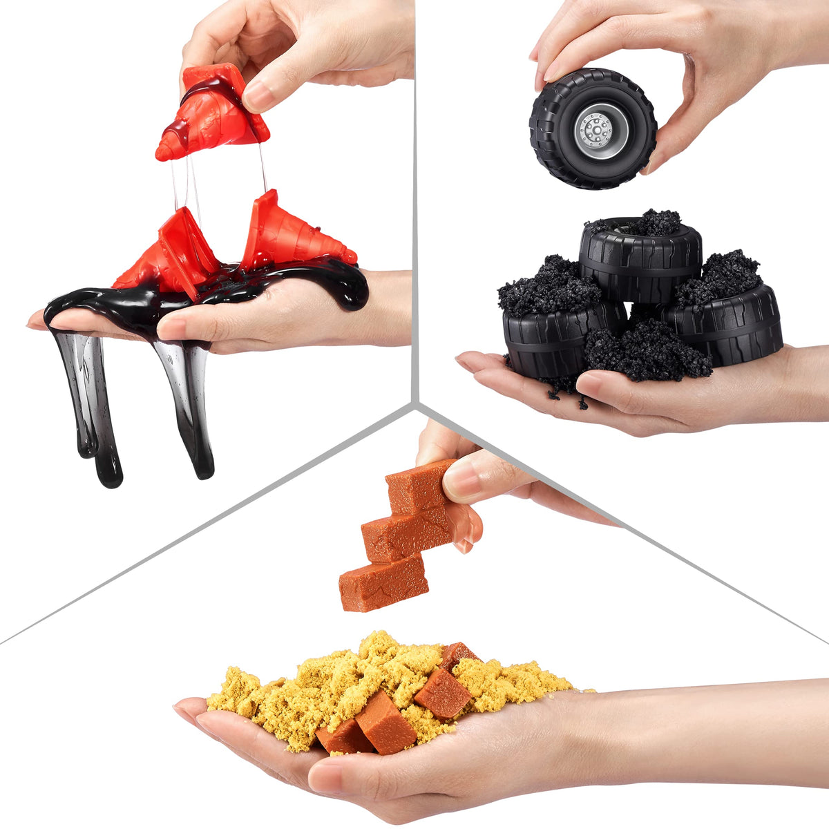 ZURU SMASHERS Monster Wheels Red Flame Mystery Pack traffic cones obstacle play and racing setup.
