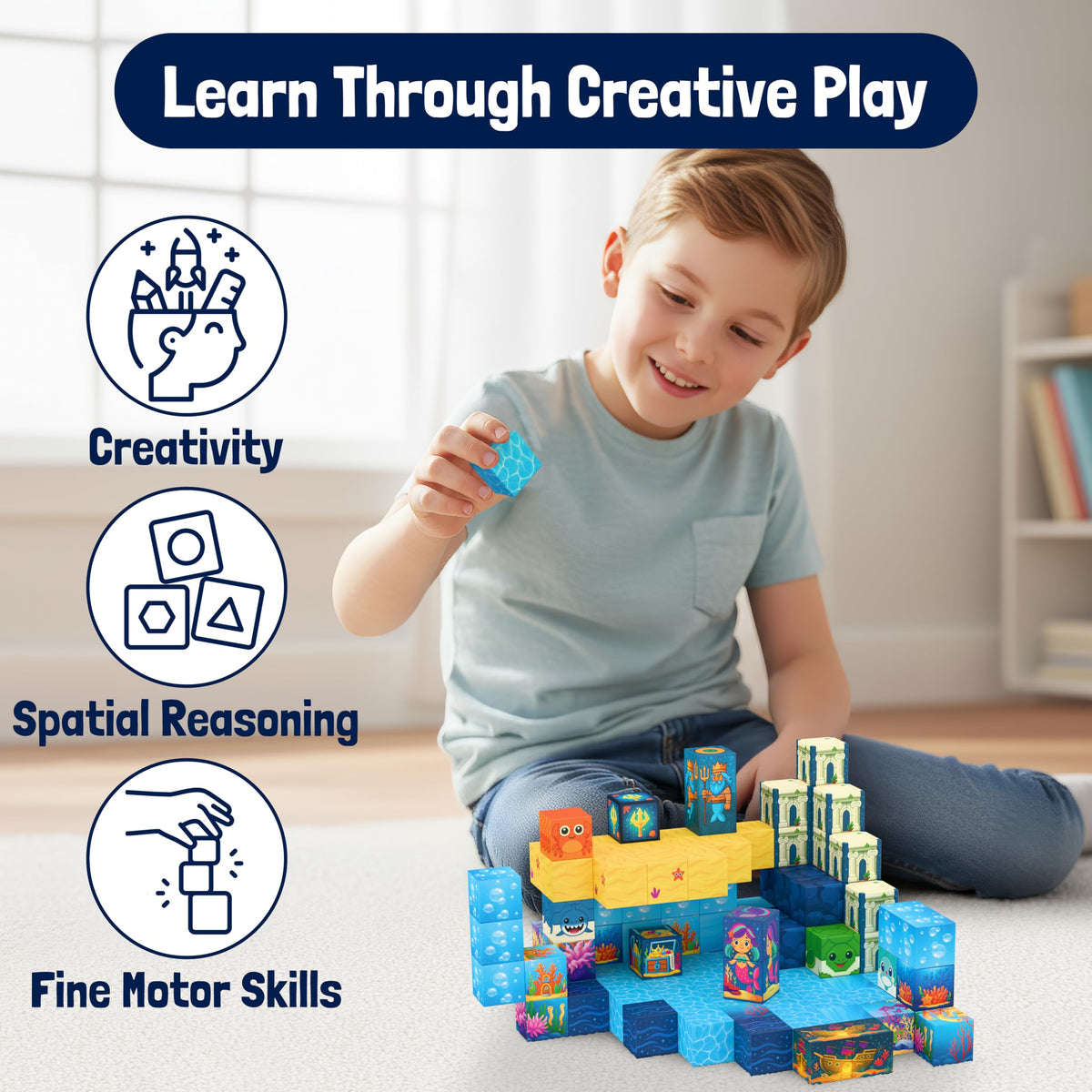 Zuvvo STEM Montessori learning set promotes 3D thinking.