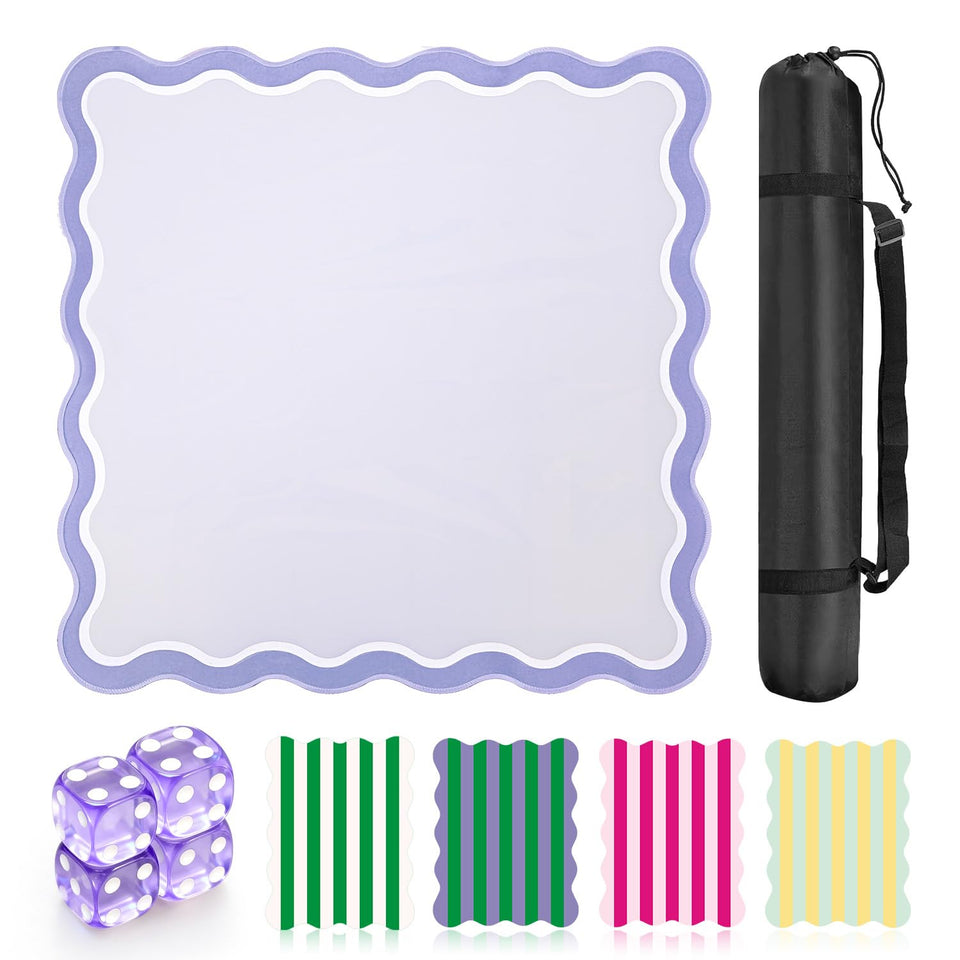 ZWFCGMMBC 22-inch mini Mahjong mat lavender folded for travel storage