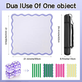 ZWFCGMMBC lavender mini Mahjong mat unfolded on table for portable play