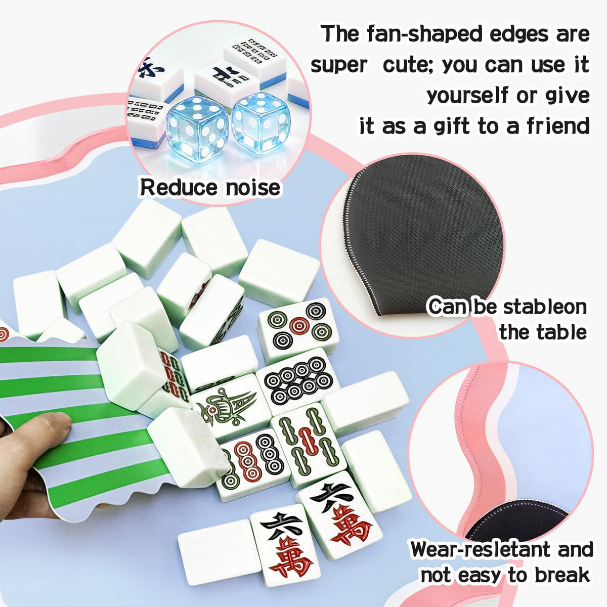 ZWFCGMMBC foldable mahjong mat travel compact for easy packing.