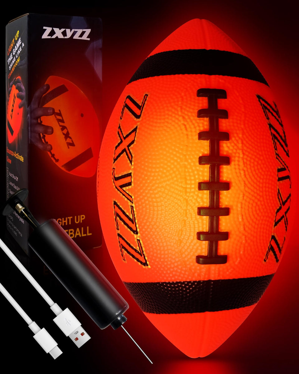 Zxyzz Glow Football ready for night play with bright LEDs for backyard fun
