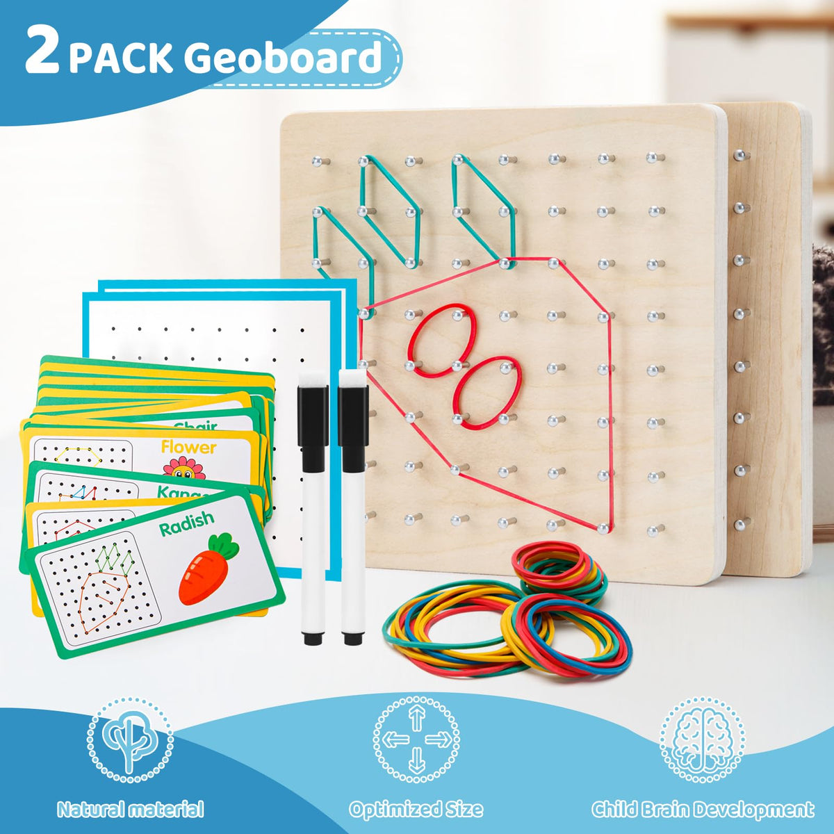 Zycolo rubber bands in bright colors enable colorful shape building.
