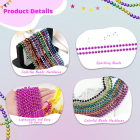 ZYFLSQ 100-piece bulk hot pink beads necklace set for vibrant party looks.