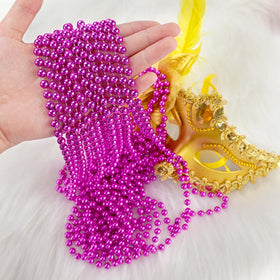 ZYFLSQ bulk party beads in hot pink, lightweight and easy to mix with outfits.