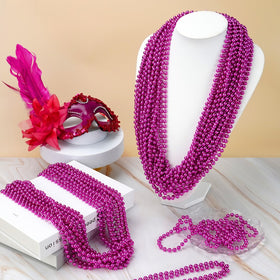 ZYFLSQ Mardi Gras decorative beads necklace, 33 inches long for tossing and gifting.