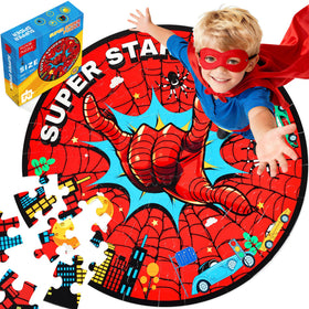 ZYGIG Spider Web floor puzzle assembled on carpet, inviting family play
