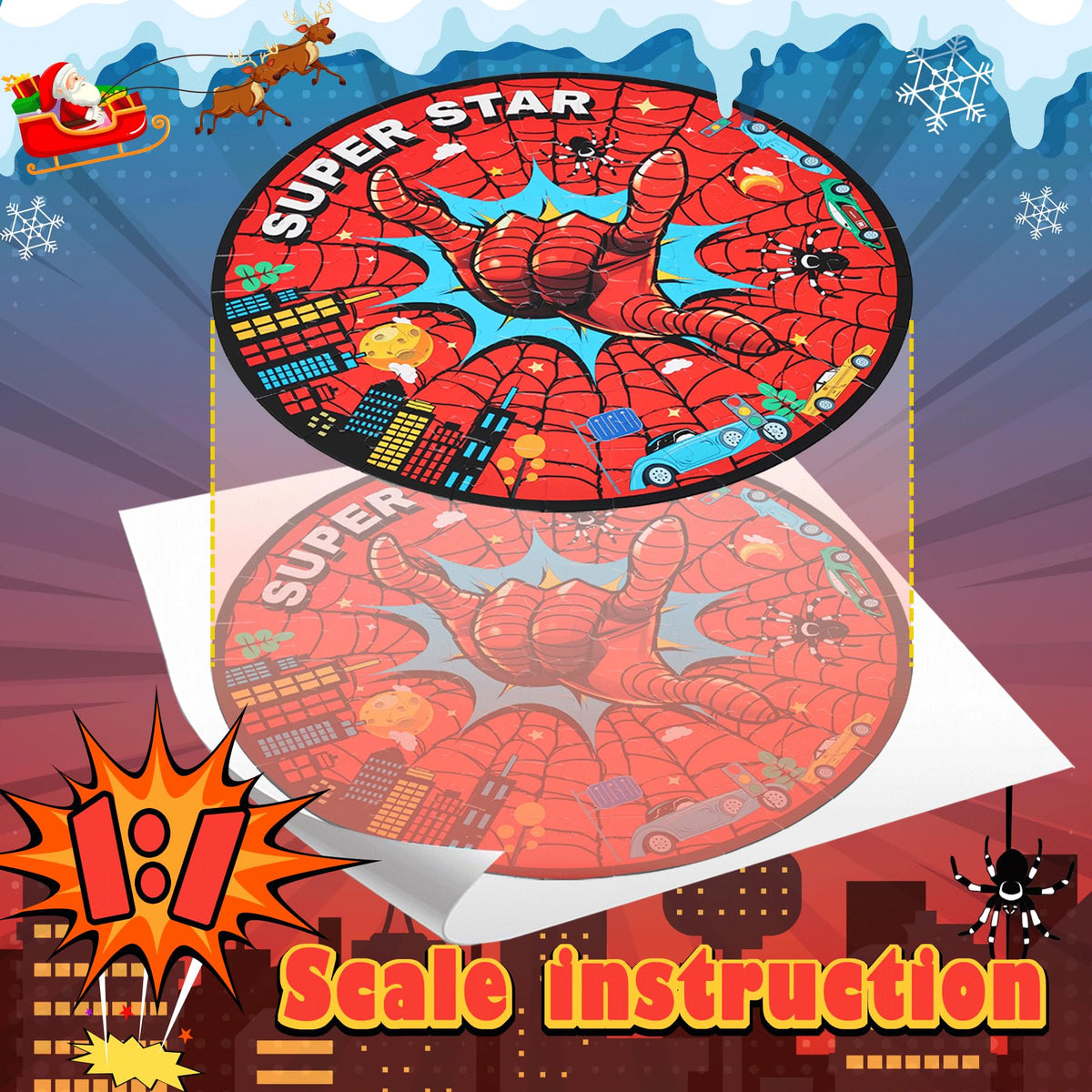 Back of ZYGIG Spider Web puzzle shows number guide for easier assembly