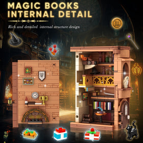 Zylvoxia block-building-kit-display creates a playful bookshelf centerpiece