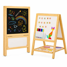 Zyraflux Kids Easel folded design on desk for compact storage.