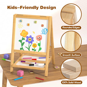 Zyraflux Kids Easel safe pine wood frame with rounded corners.