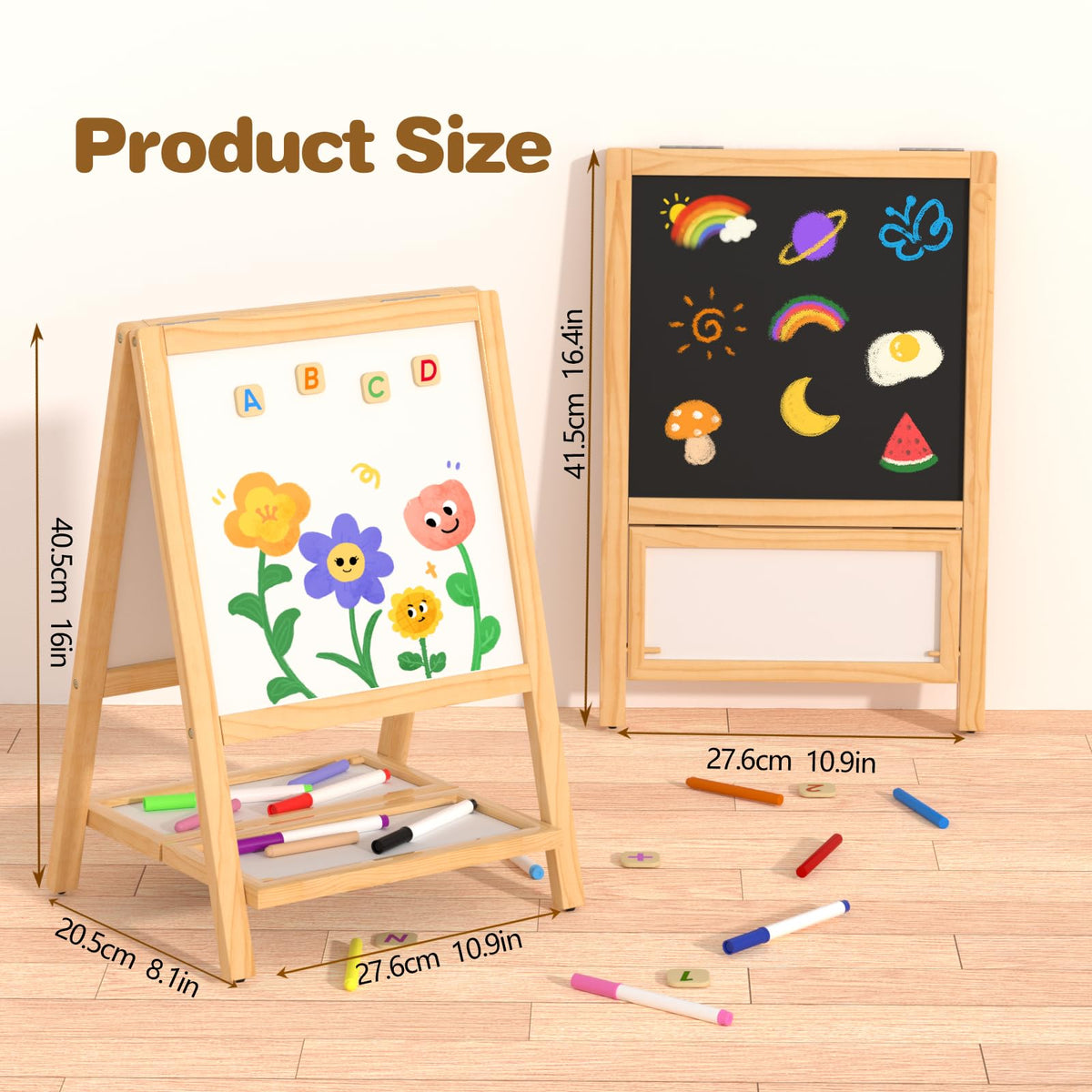 Zyraflux Kids Easel tabletop setup ready for immediate creativity.