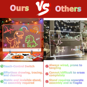 Zyrisis stand for LED drawing board provides easy upright display during play