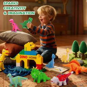 ZZLWAN dinosaur backpack with toys, easy on-the-go play and storage.