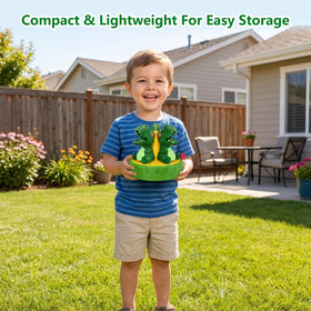 Compact storage design fits small yards and travel bags