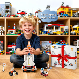 Kit in action with kids playing and learning together using ZZXYPX blocks.