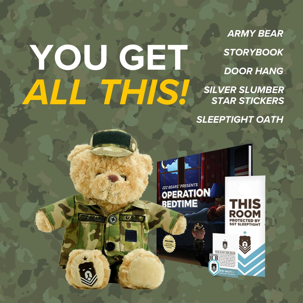 ZZZ Bears SGT Sleeptight 15-inch teddy offers comforting companionship.